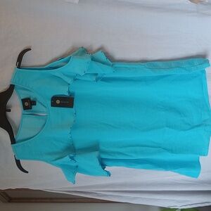 NWT Turqoiuse open shoulder bell blouse!